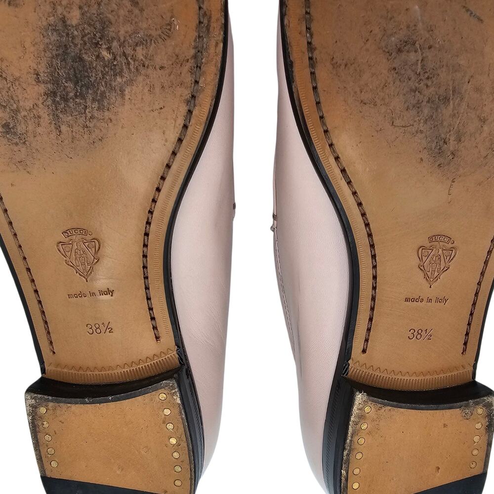 Gucci Jordaan Horsebit Slip On Loafer Pink Leather Crystal Size 38.5 US 8.5 - Picture 11 of 13